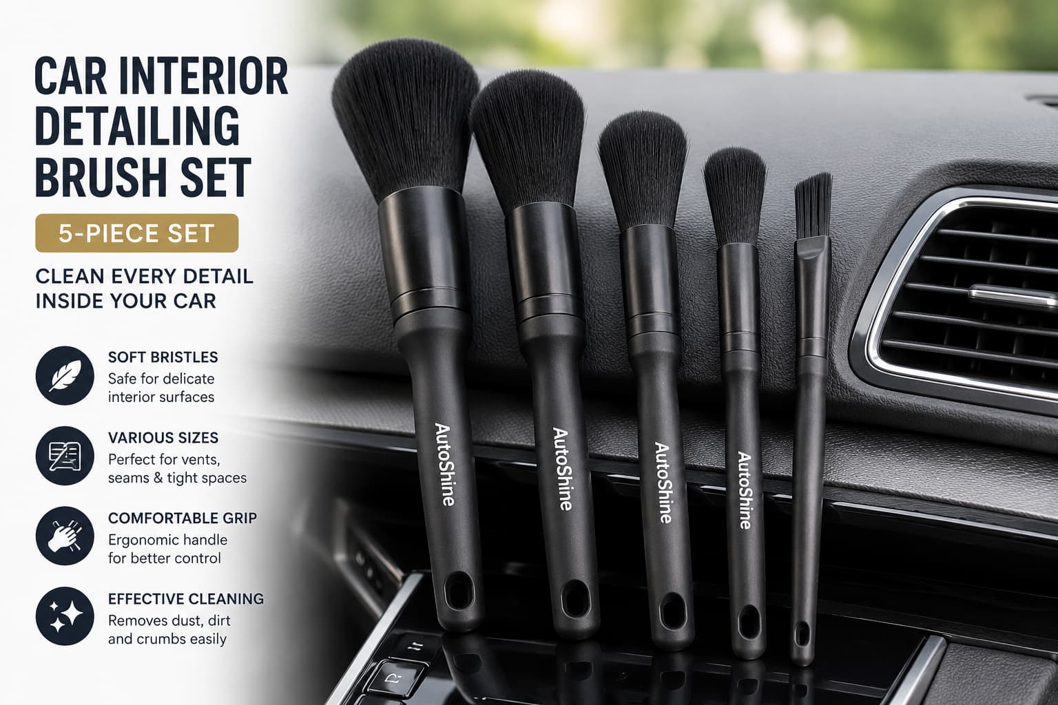 Car Interior Detailing Brush Set