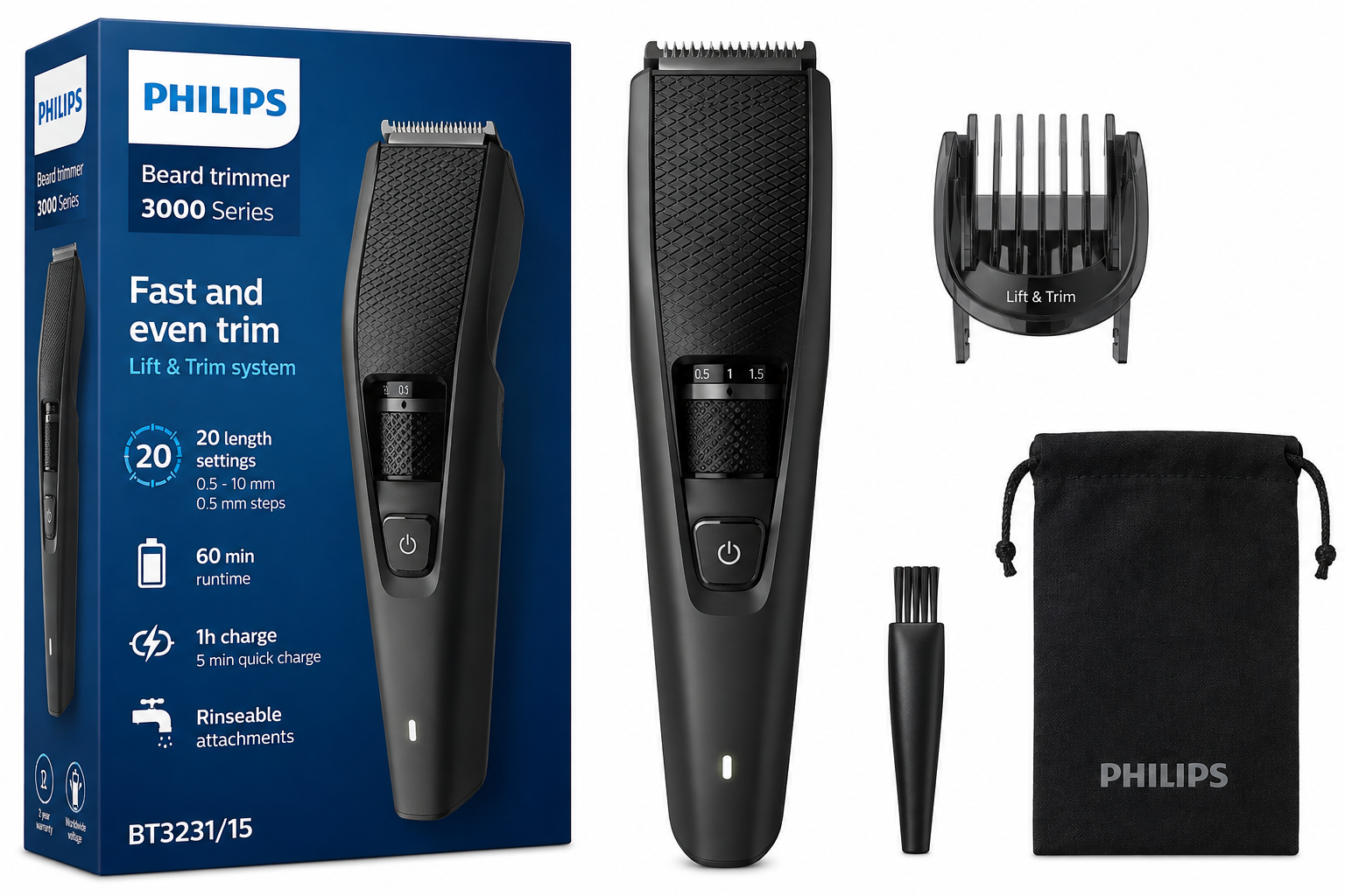 Philips Beard Trimmer Series 3000 BT3231/15